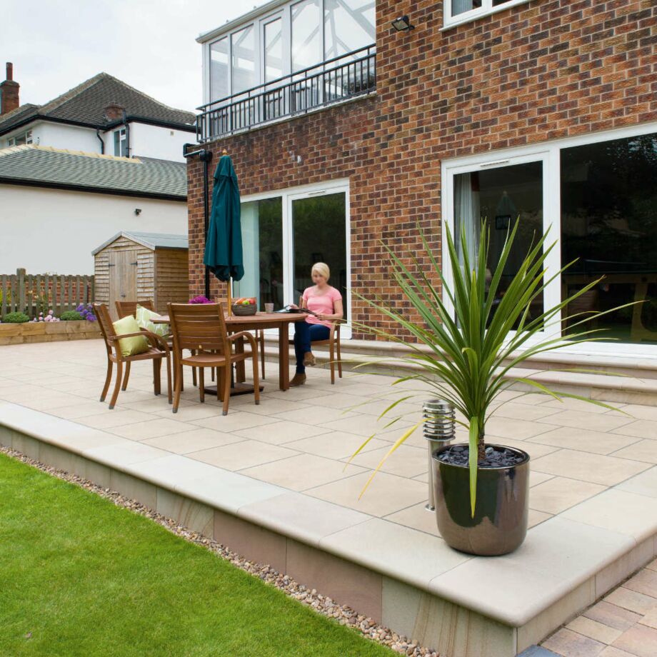 Marshalls Paving Porcelain Arrento Vitrified Beige PAVING SLABS