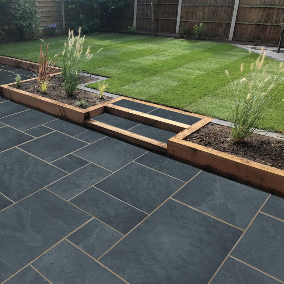 Digby Stone_Porcelain 'Evolution' Black Slate PAVING SLABS
