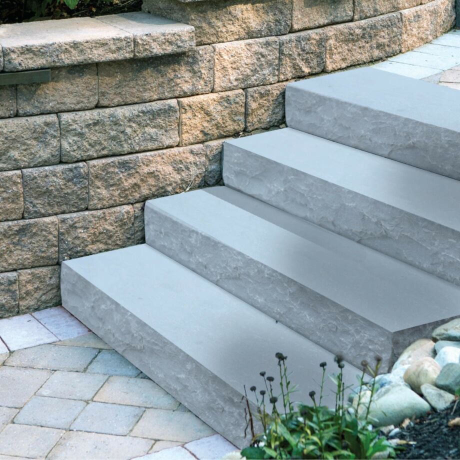 Sandstone block steps outlet