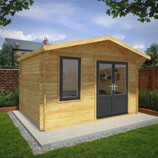 Mercia _  Retreat Log Cabin UPVC 4m x 3m - Cabin