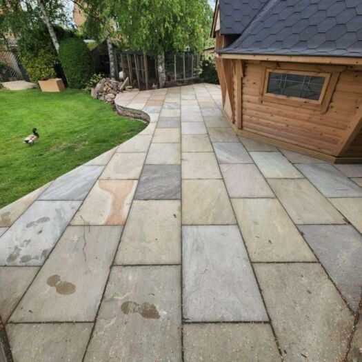Paving Superstore _ Riven Sandstone 'Primary Range' Raj Green - PAVING SLABS