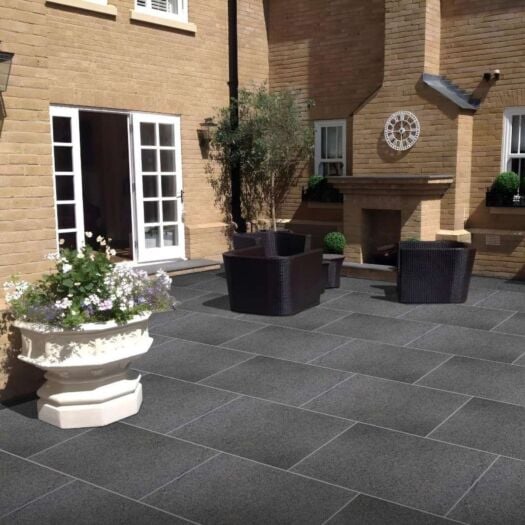Paving Superstore _ Flamed Granite 'Primary Range' Ash Black - PAVING SLABS