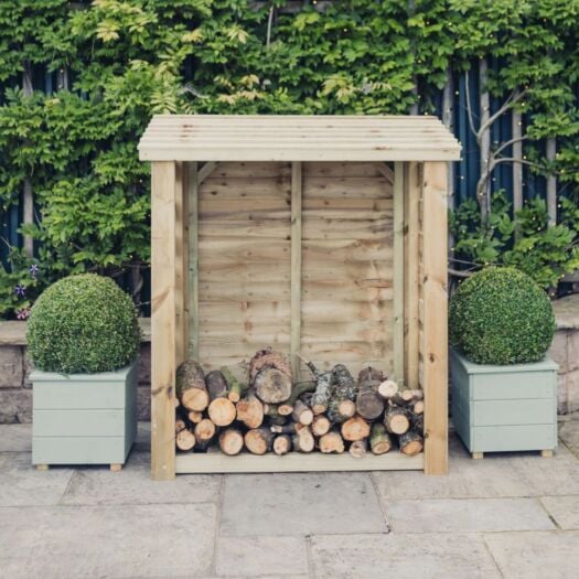 Paving Superstore Pro Range _ 'Rustic Country' - Slatted Side Log Store 