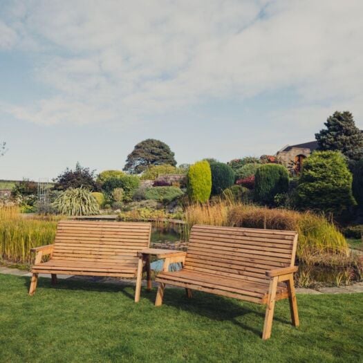 Paving Superstore _ 'Rustic Country' - Valley Angled Table Six Seater Bench