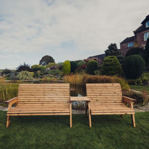 Paving Superstore _ 'Rustic Country' - Valley Straight Table Five Seater Bench