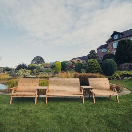 Paving Superstore _ 'Rustic Country' - Valley Straight Table Seven Seater Bench