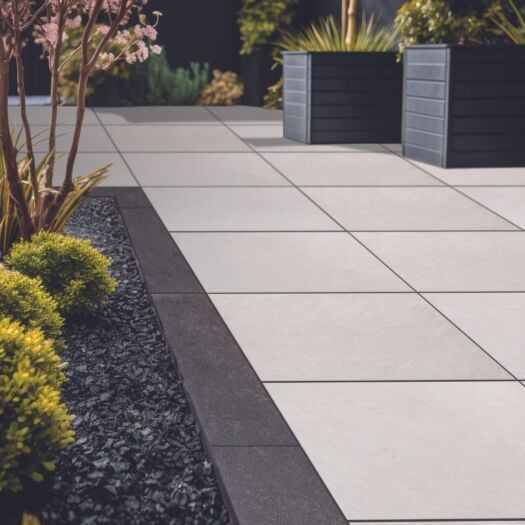 Strata Paving _ Porcelain 'Encore Edging' Raven Black - PAVING SLABS / BORDER TILES