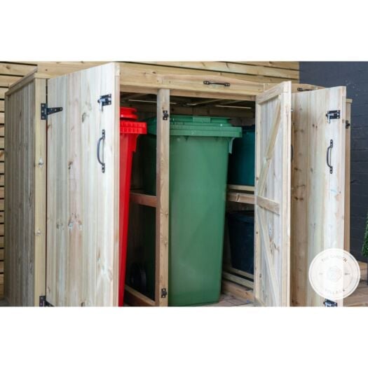 Garden Village _ Chatburn Double Wheelie Bin and Two Recycle Box