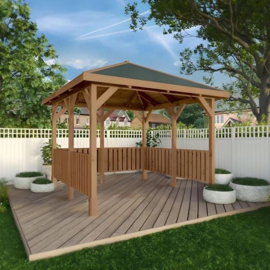 Mercia _Thorpe Gazebo With Vertical Rails-Gazebo
