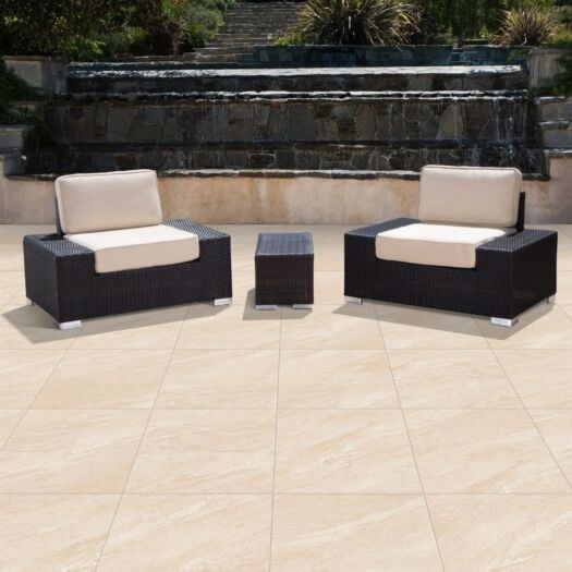 Strata Paving _ Porcelain Volcanic Beige - PAVING SLABS