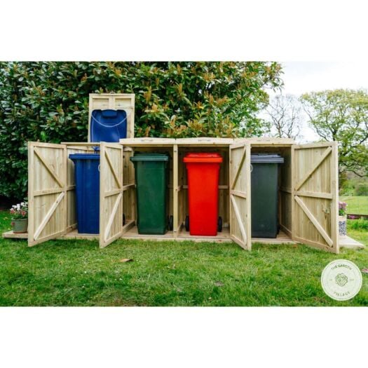 Garden Village _ Shireburn Quad Wheelie Bin Store 