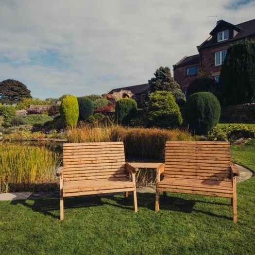 Paving Superstore _ 'Rustic Country' - Valley Angled Table Four Seater Bench
