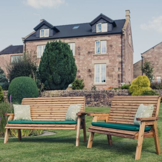 Paving Superstore _ 'Rustic Country' - Valley Angled Table Five Seater Bench