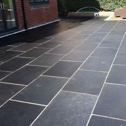Paving Superstore _ Riven Limestone 'Element Sawn Edge Range' Kota Black- PAVING SLABS