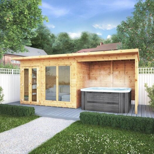 Mercia _ Maine Pent Summerhouse With Patio Area - Summerhouse