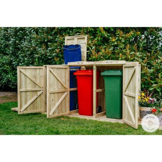 Garden Village _ Shireburn Triple Wheelie Bin Store 