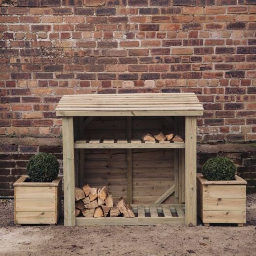 Paving Superstore Pro Range _ 'Rustic Country' - Log Store With Kindling Shelf