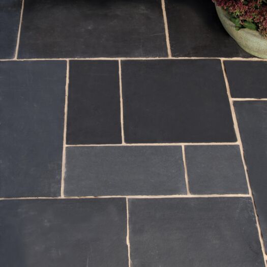 Natural Paving_Riven Limestone 'Premiastone' Carbon Edge-PAVING SLABS