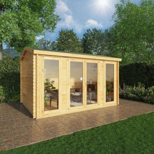 Mercia _ Home Office Studio Log Cabin 4m x 3m-Cabin