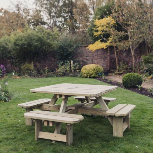 Paving Superstore _ 'Rustic Country' - Communal Timber Picnic Table Square
