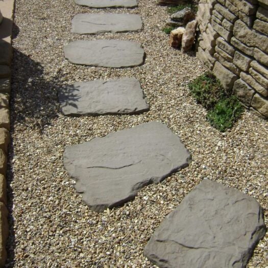 Bowland Stone Paving _ Concrete ' Japanese' Antique Grey - STEPPING STONES