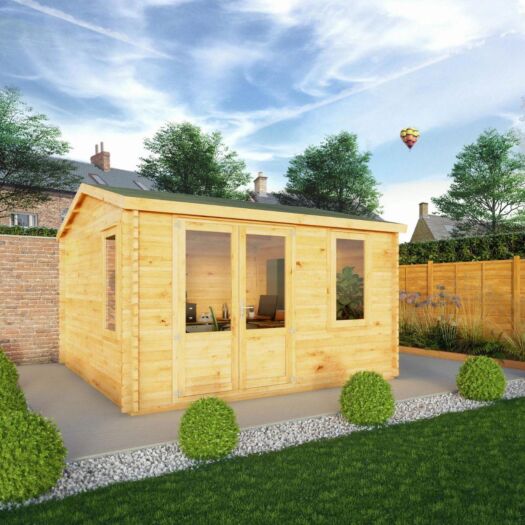 Mercia _ Home Office Elite Log Cabin 4m x 4m - Cabin
