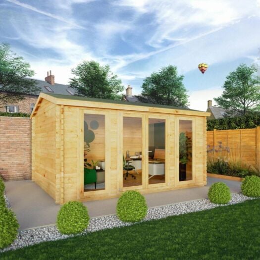 Mercia _ Home Office Studio Log Cabin 4.5m x 3.5m - Cabin