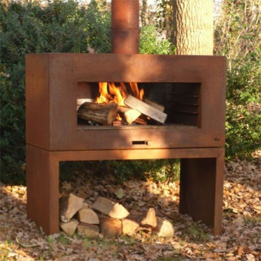 Adezz _ Corten Steel-Enok Wood Burner Rust Standing