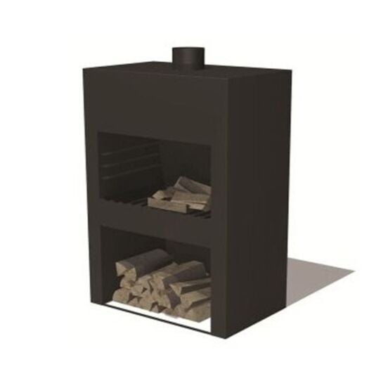 Adezz _ Corten Steel-Stig Wood Burner Black 100cm