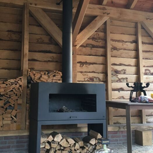 Adezz _ Corten Steel - Enok Wood Burner Black Standing