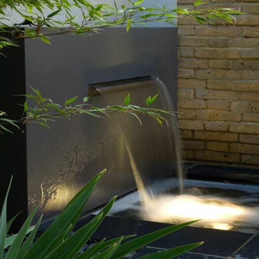 Adezz _ Aluminium (Charcoal) Waterfall Wall - Freestanding Wall and Waterblade