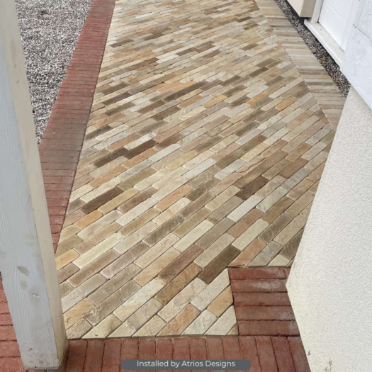London Stone _ Tumbled Sandstone 'Linea Range' Mint - BLOCK PAVING