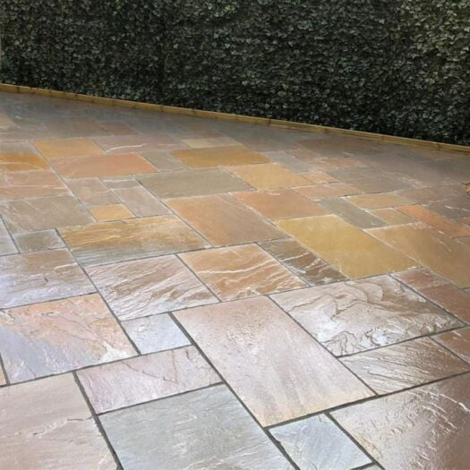 Paving Superstore _ Riven Sandstone 'Select Range' Autumn Brown Edge-PAVING SLABS