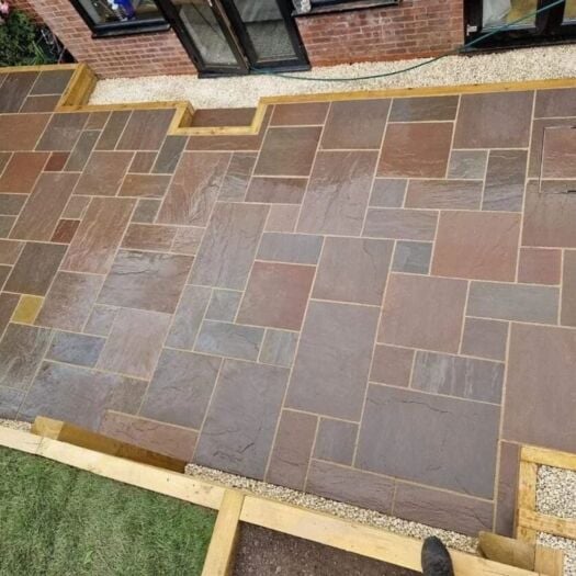 Paving Superstore _ Riven Sandstone 'Element Range' Autumn Brown - PAVING SLABS