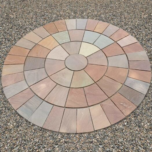 Paving Superstore _ Riven Sandstone 'Select Range' Autumn Brown - PAVING CIRCLE FEATURE KITS