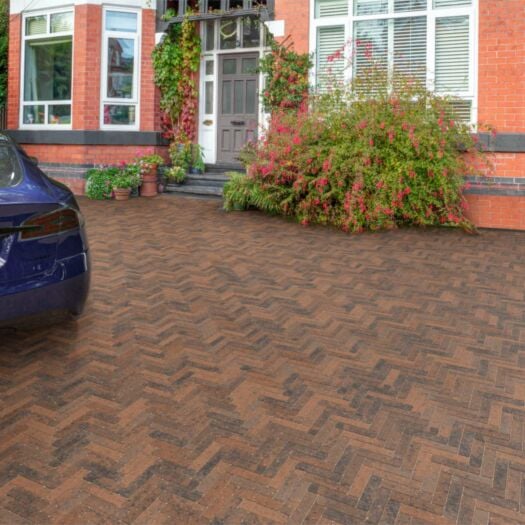 Stonemarket Paving_Concrete 'Avenu Linear' Burnt Ochre-BLOCK PAVING