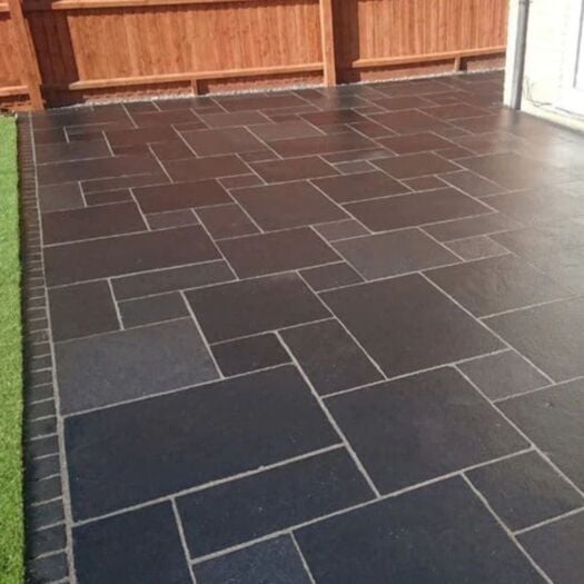 Paving Superstore _ Riven Limestone 'Element Handcut Edge Range' Kota Black- PAVING SLABS