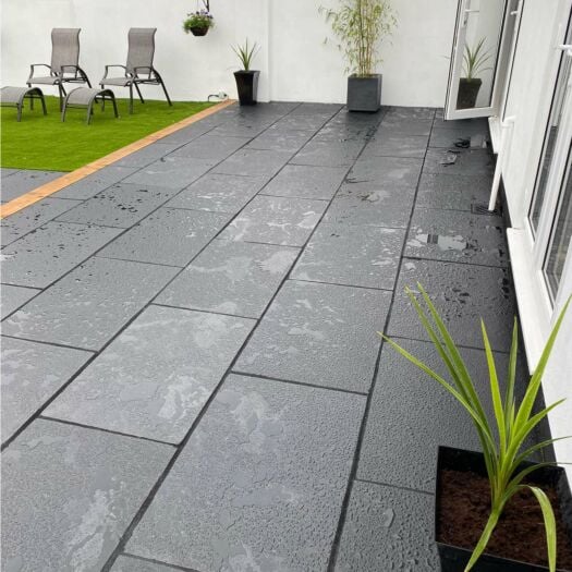 Paving Superstore_Riven Limestone 'Select Range' Black-PAVING SLABS