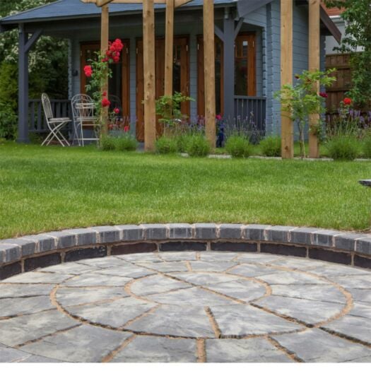 Brett Paving _ Concrete 'Bronte' Weathered Stone-PAVING CIRCLE FEATURE KITS