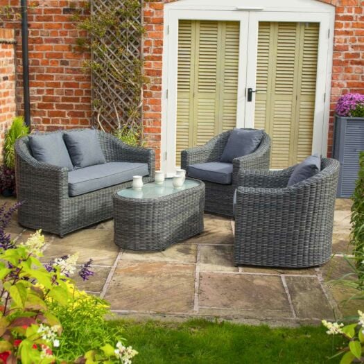 Rowlinson_Bunbury Sofa Furniture Set Grey Weave