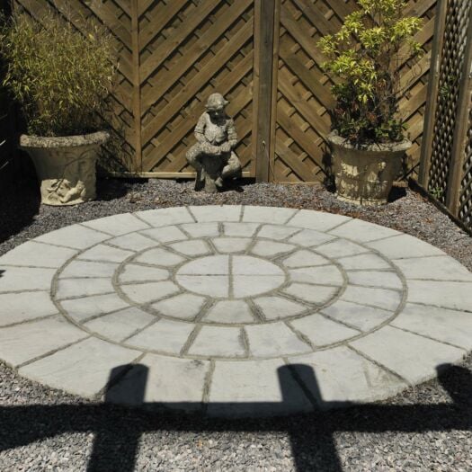 Bowland Stone _ Concrete 'Cathedral' Weathered Moss - PAVING CIRCLE FEATURE KITS