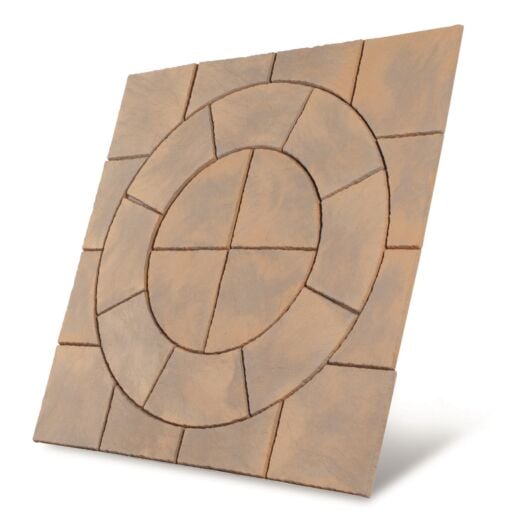 Bowland Stone_Concrete 'Chalice' Honey Brown-PAVING CIRCLE FEATURE KITS