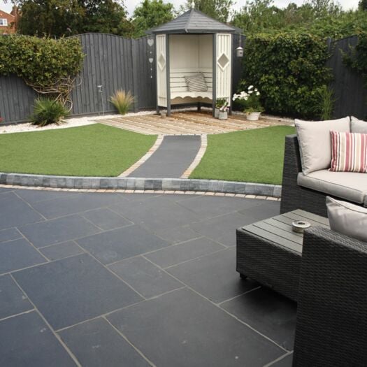 Natural Paving _ Riven Limestone 'Classicstone' Carbon Black-PAVING SLABS