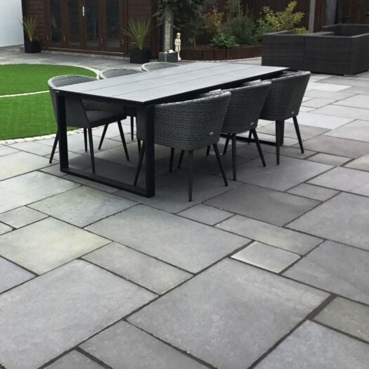 Natural Paving _ Riven Limestone 'Classicstone' Harbour Grey - PAVING SLABS