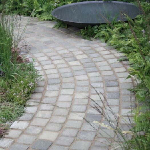 Natural Paving_Antique Sandstone 'Cobblestone' Pewter-SETTS