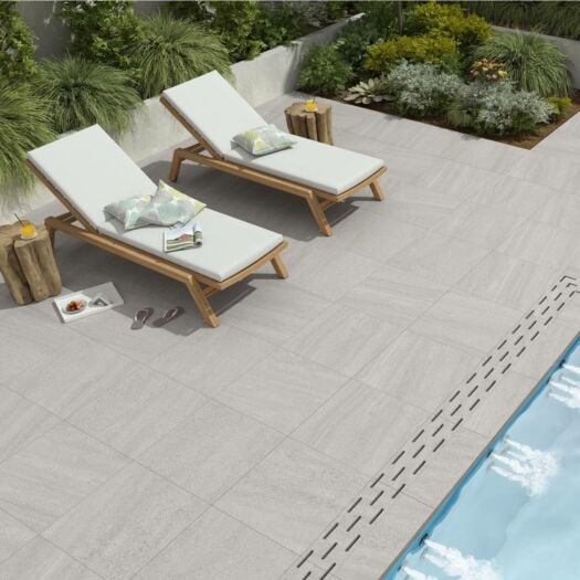 Paving Superstore _ Porcelain 'Italiano Courtyard' White - PAVING SLABS