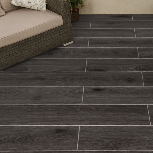 Paving Superstore _ Porcelain 'Select Range' Oak Wood Dark Ash Grey - PAVING SLABS