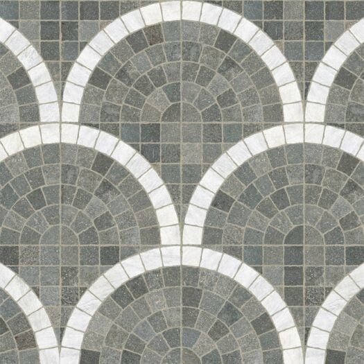 Digby Stone_Porcelain 'Cobblestone' Grigio Arco Bianco-PAVING SLABS