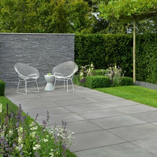 Stonemarket Paving _ Riven & Rubbed Limestone 'Dorian' Grey - PAVING SLABS