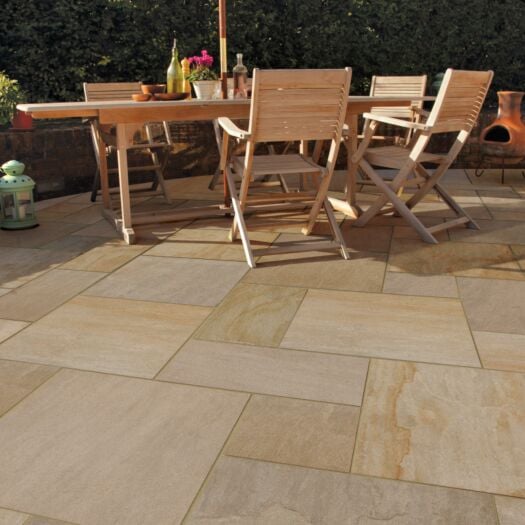 Brett Paving _ Porcelain 'Eden Sandstone' Autumn Blend - PAVING SLABS